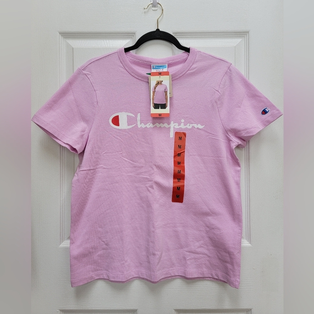 Champion Women's Pink Short Sleeve Crew Neck T-Shirt Size Medium NWT